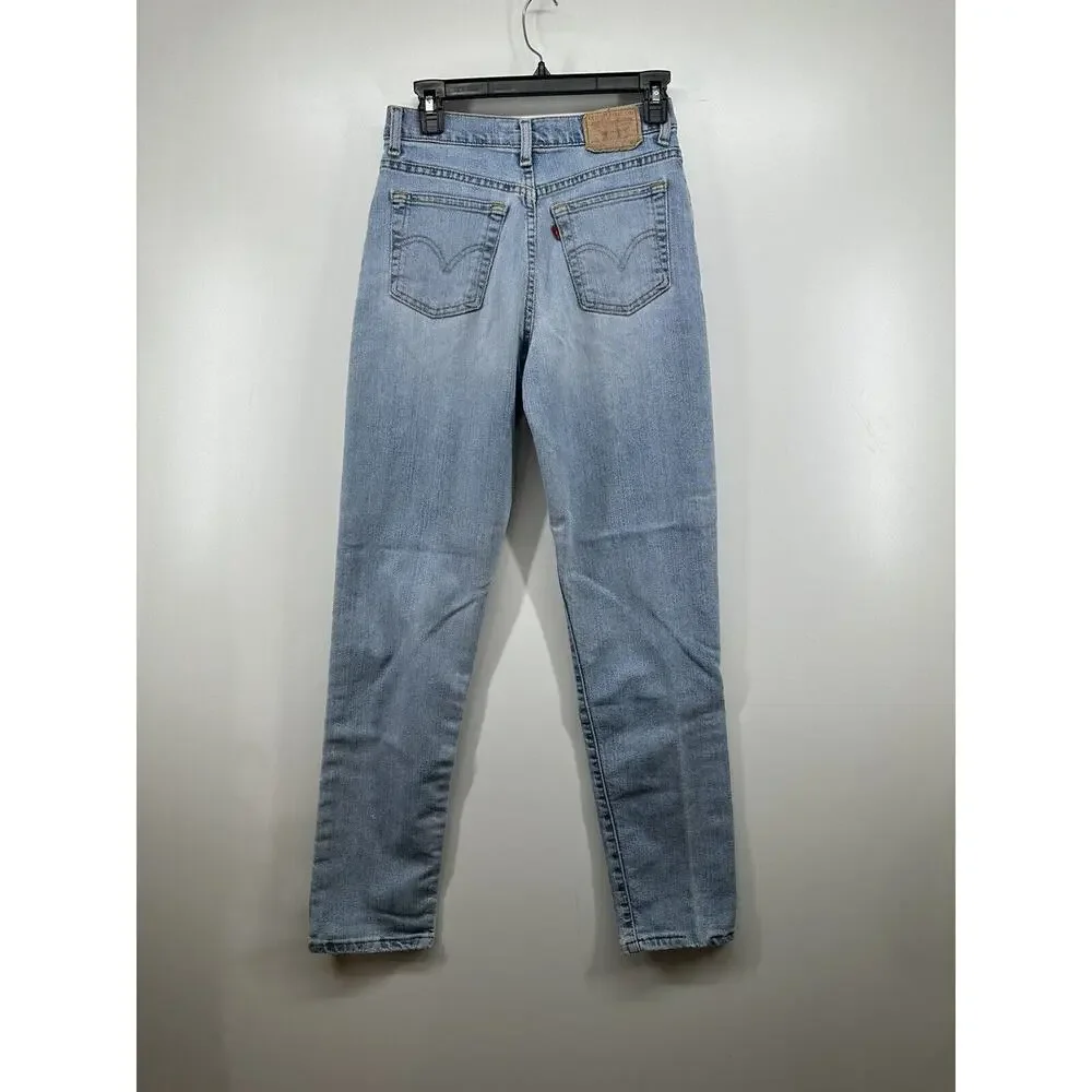 Levi's 512 High Rise Slim Fit Tapered Jeans sz 6 M Blue Denim distressed stretch